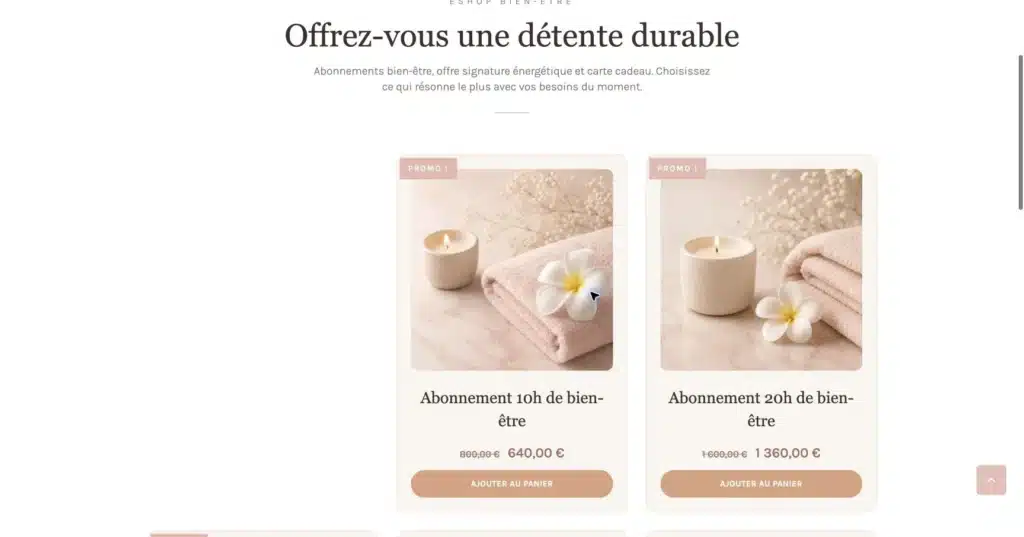 eShop WooCommerce du site Christel Yen-Pon réalisé par l’Agence Peach